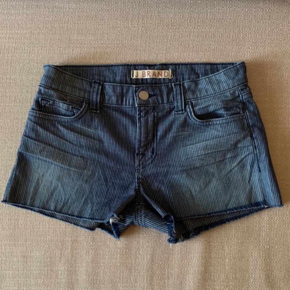 J Brand White Striped Shorts